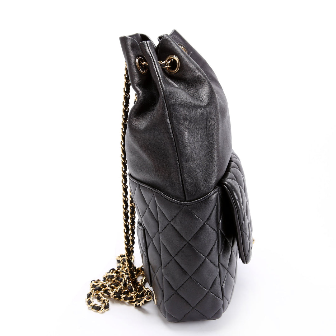 black leather guess backpack Chain Guess Suave Quilted Leather Bag Guess Bags Black Leather Guess  Backpack Medium Poshmark