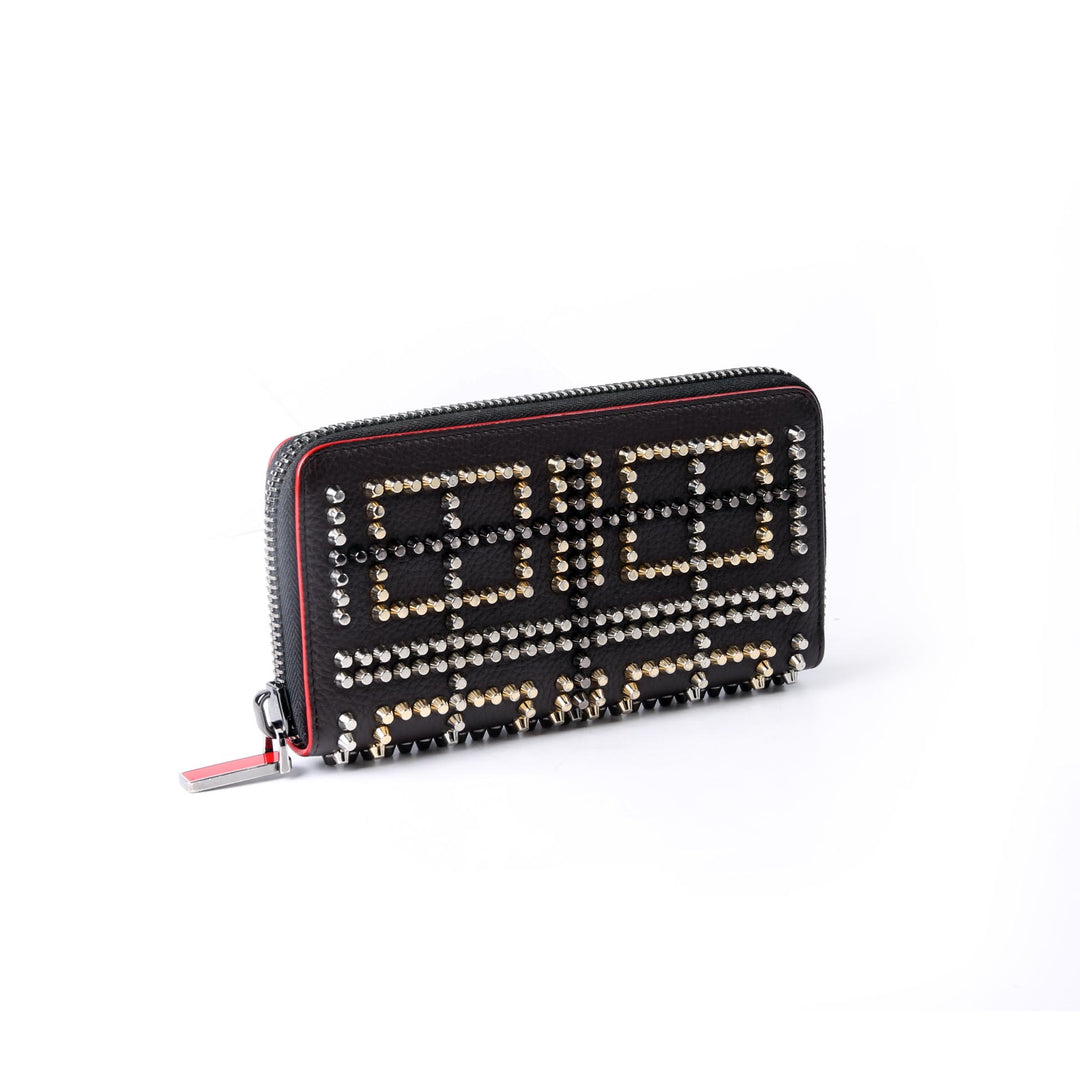 Panettone Studded Zip Around Wallet Black