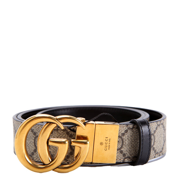 最終値下げGUCCI ベルト　シマ　ブラック&amp;ゴールド　LOUISVUITTON Authentic Gucci Black Calfskin Leather Gold Interlocking G Buckle