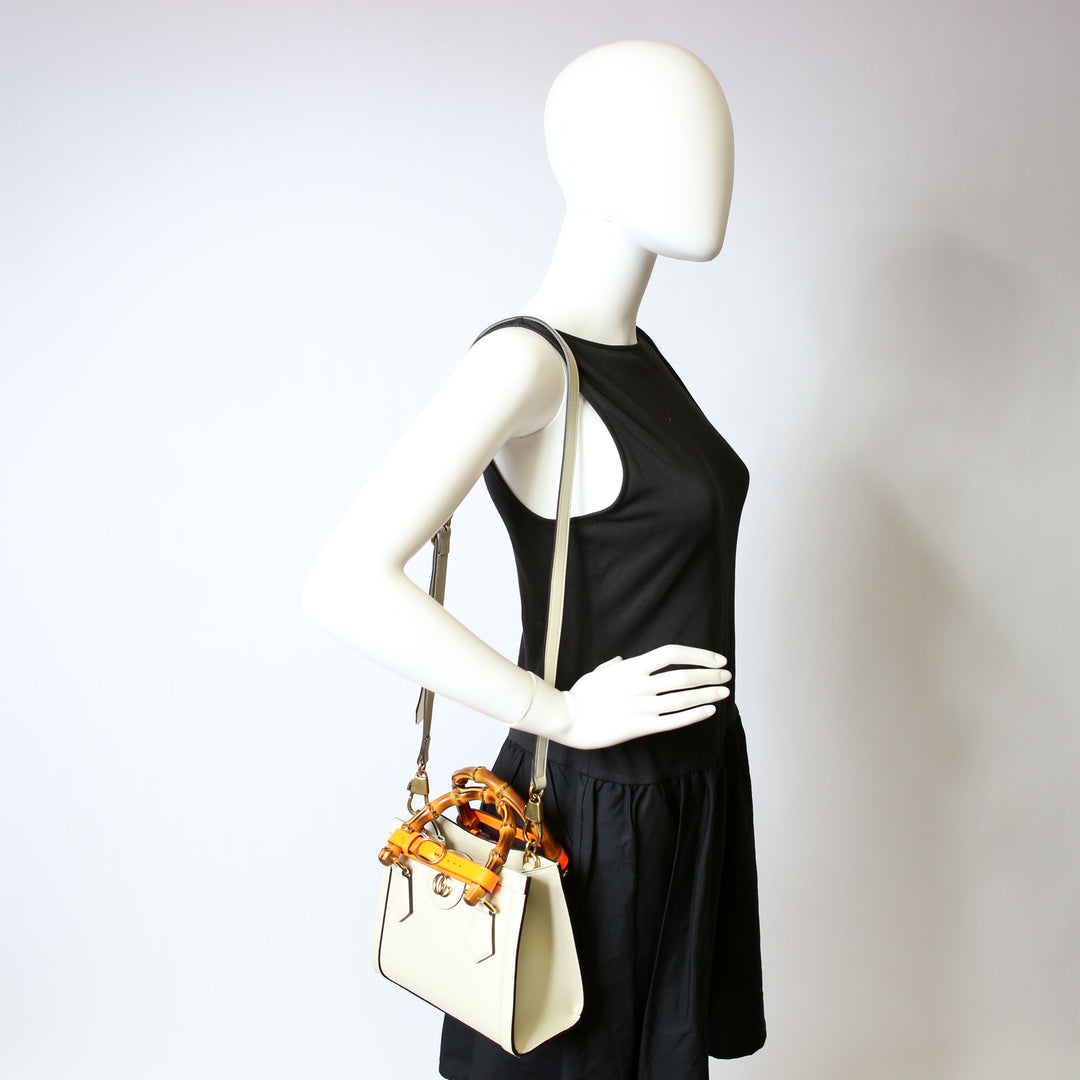 655661 Diana Mini Tote Bag White