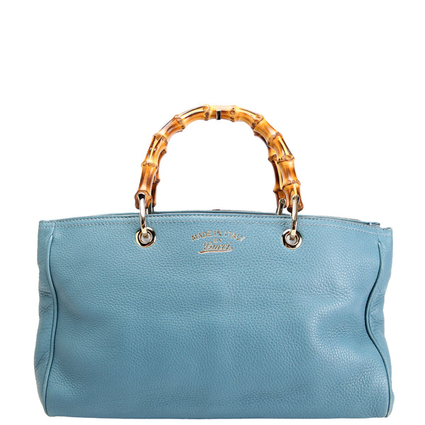 GUCCI レザーバッグ Gucci Shangai Calfskin Small Classic Bamboo Top Handle Bag