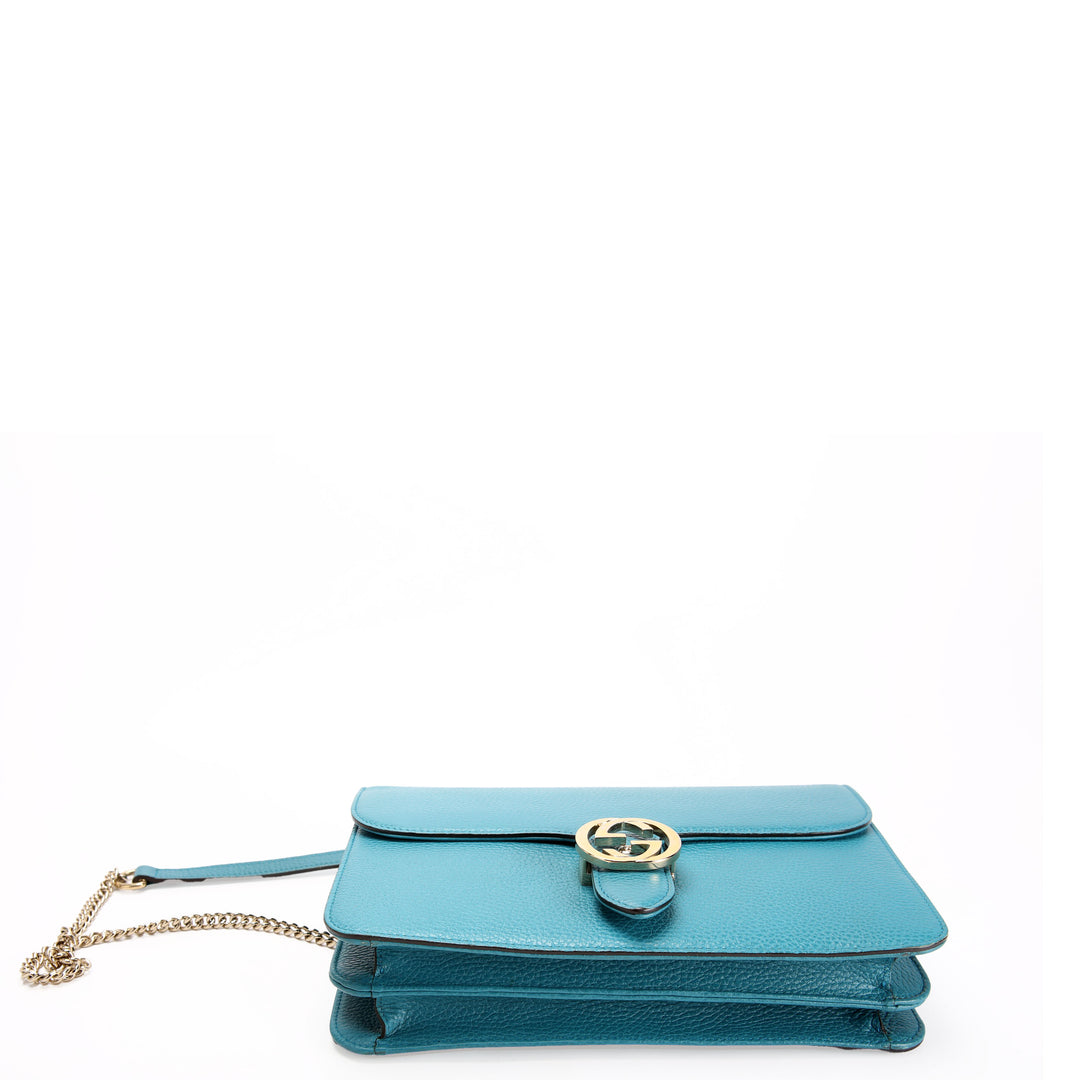 GUCCIビジネスバック GUCCI Interlocking GG Leather Black Shoulder Bag