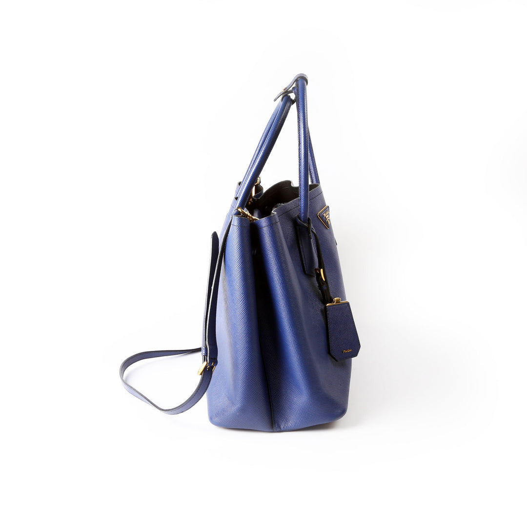 Saffiano Cuir Double Medium Blue