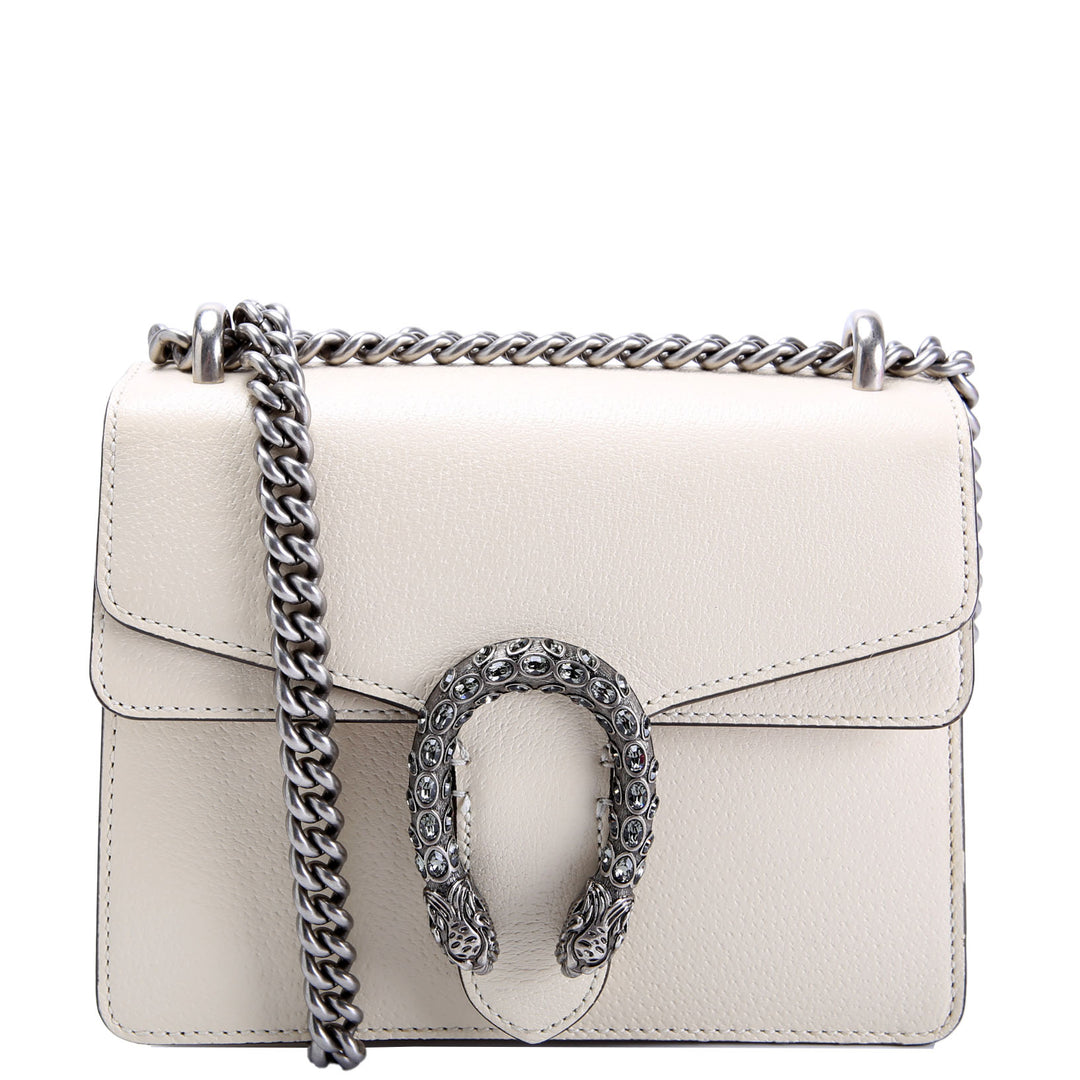 421970 Dionysus Leather Shoulder Mini Cream