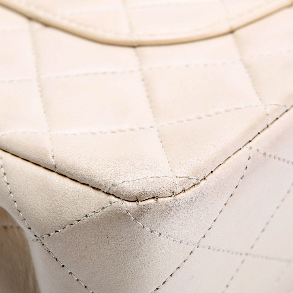 【めいちゃんママさん専用】CHANEL ホワイト　ゴールド Classic Flap Medium Lambskin 4M Cream
