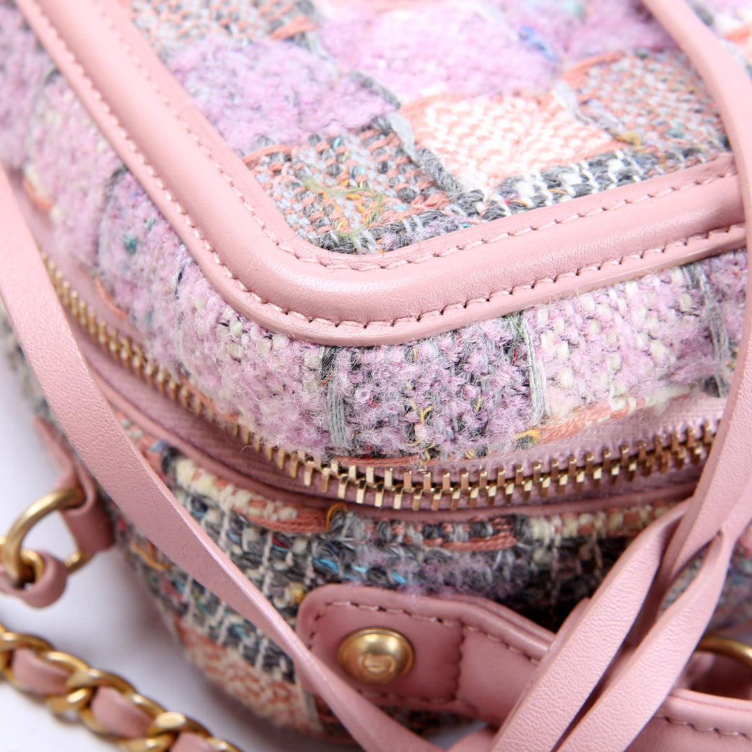 バッグ Tweed Crystal Vanity Bag  pink Filigree North/South Vanity Case Tweed 28M Pink/Multicolor