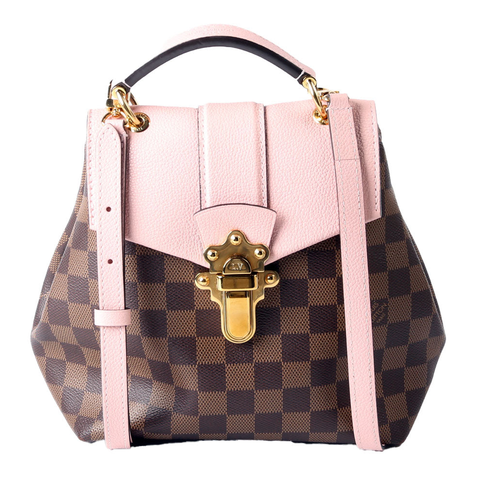 louis vuitton clapton backpack for sale Damier Ebene Bag Brown Interior Lining stained with Other Round of applause for the