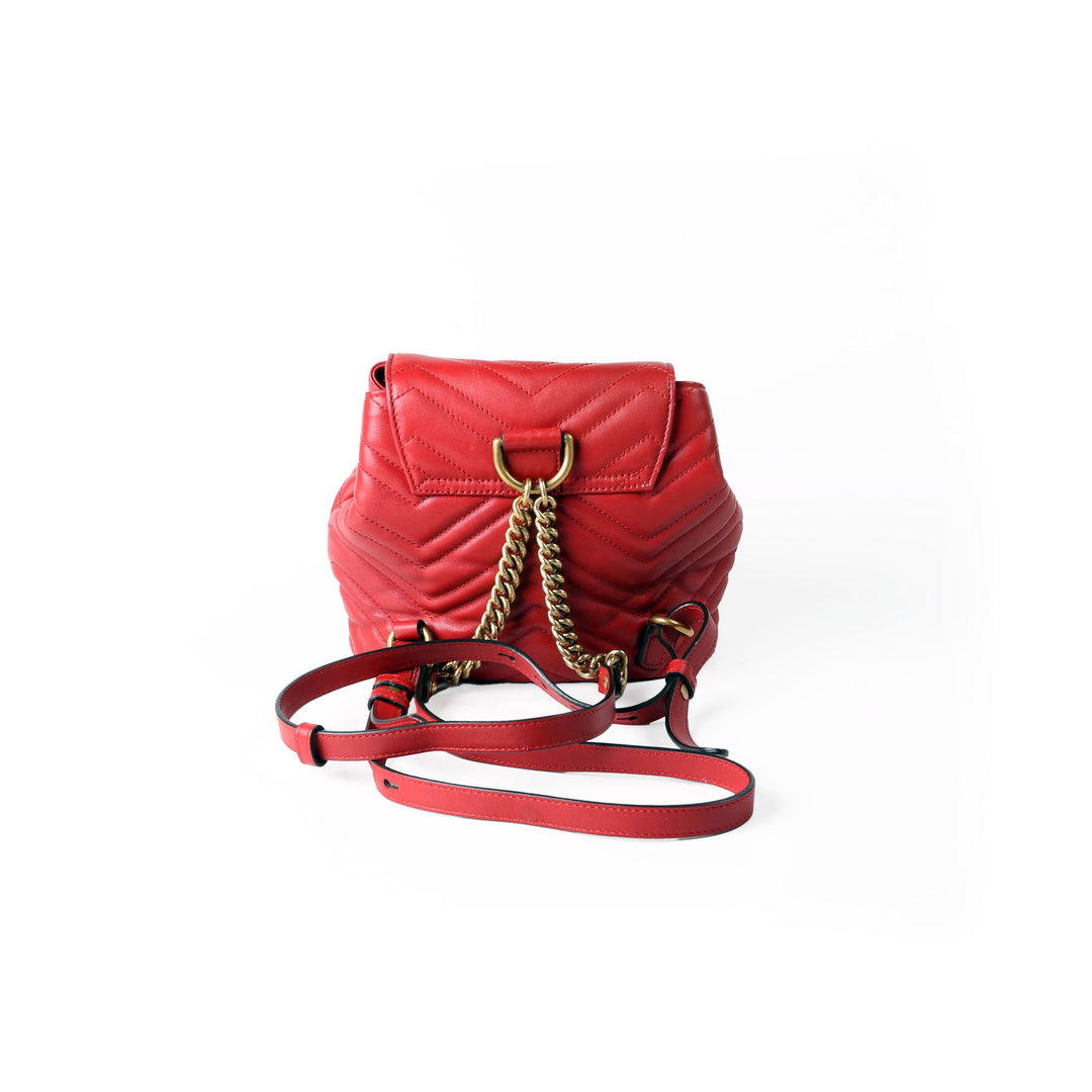 NIB Gucci Marmont mini backpack red 528129 Marmont Mini Backpack Leather Red main image 3