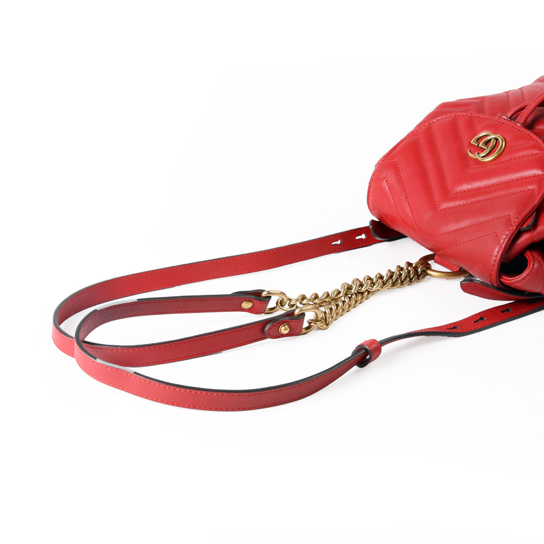 NIB Gucci Marmont mini backpack red 528129 Marmont Mini Backpack Leather Red main image 4