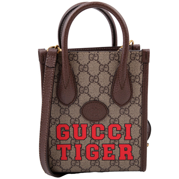 671623 Mini Tote Bag Interlocking G Tiger Brown