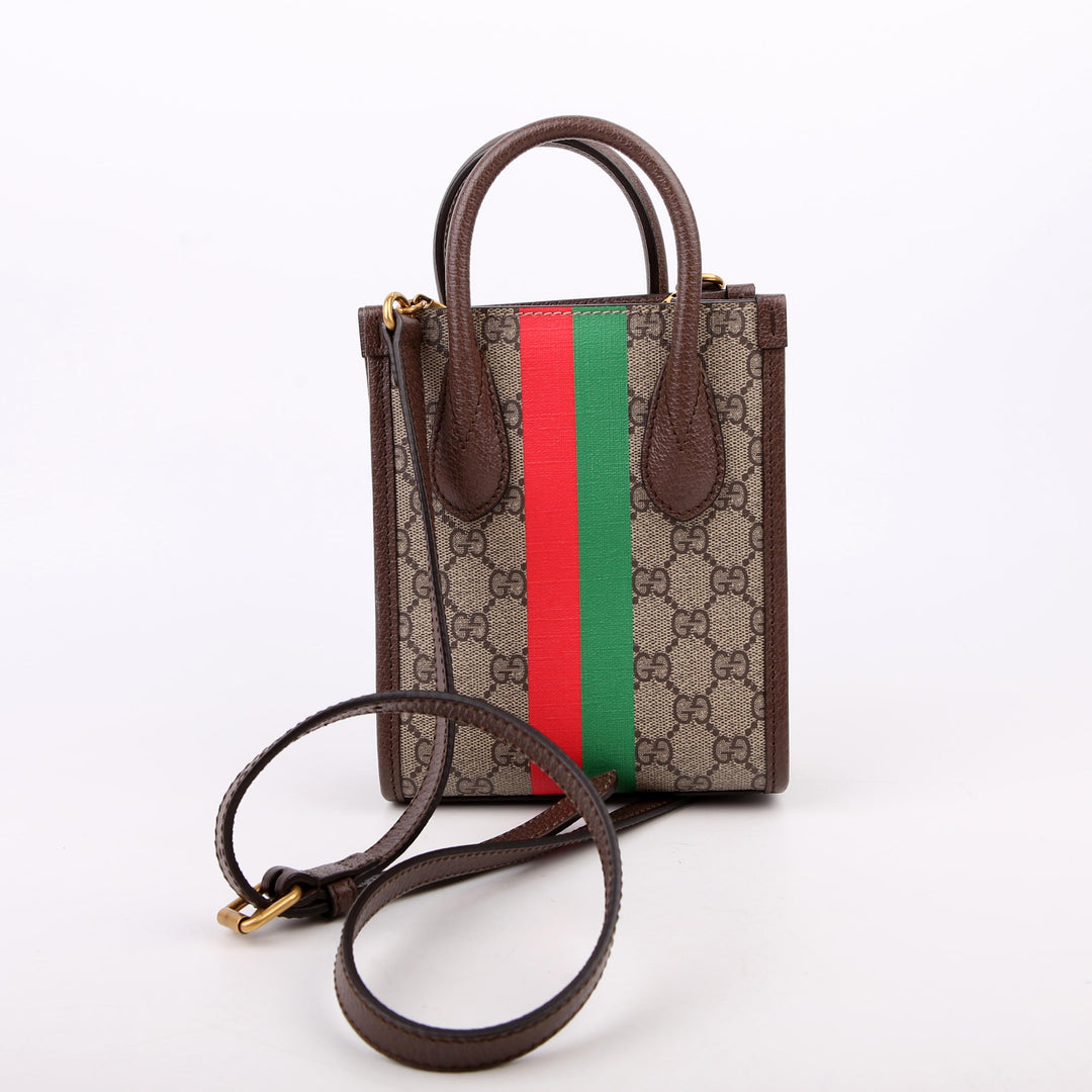 671623 Mini Tote Bag Interlocking G Tiger Brown