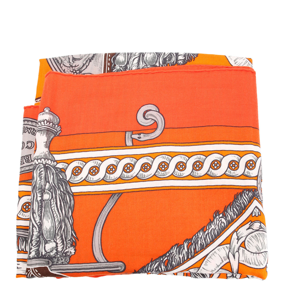 Shawl Bride De Cour 140 Cashmere/Silk Scarf Orange/Multicolor
