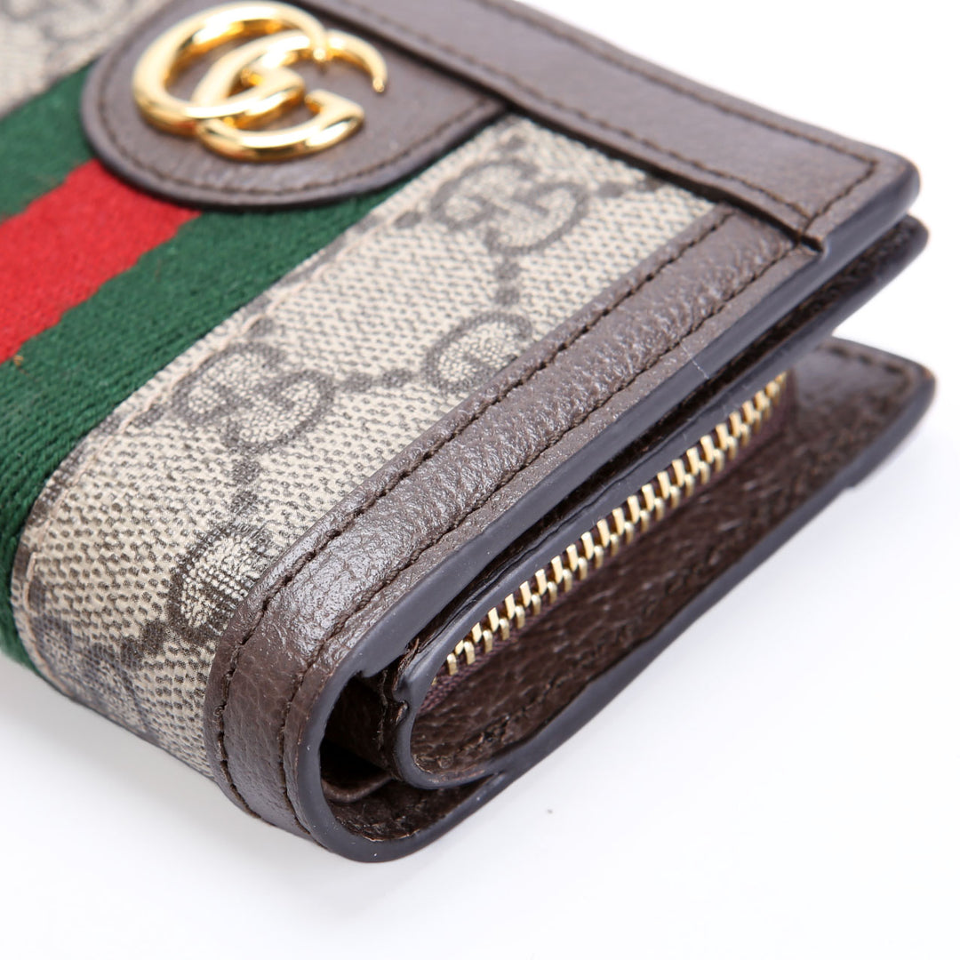 813296 GG Supreme Ophidia Medium Bi-Fold Wallet Brown