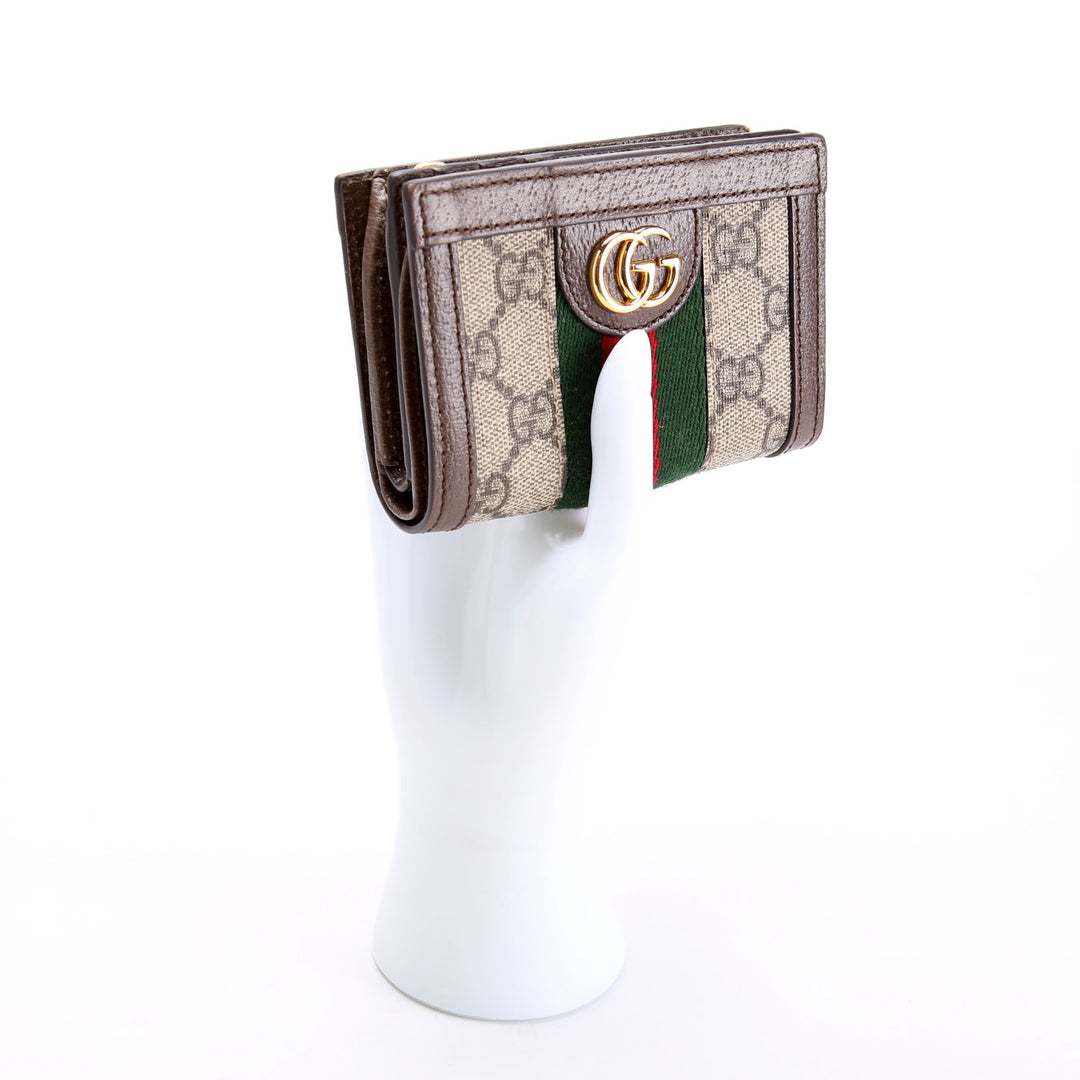 813296 GG Supreme Ophidia Medium Bi-Fold Wallet Brown