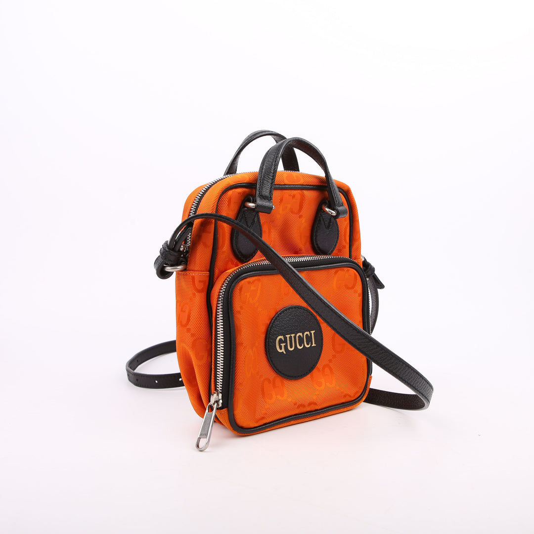 625850 GG Nylon Off the Grid Shoulder Bag Orange