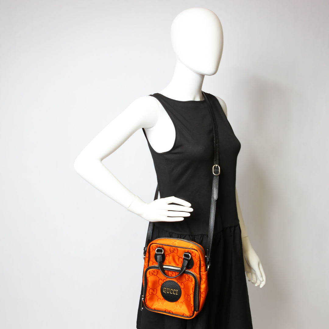 625850 GG Nylon Off the Grid Shoulder Bag Orange