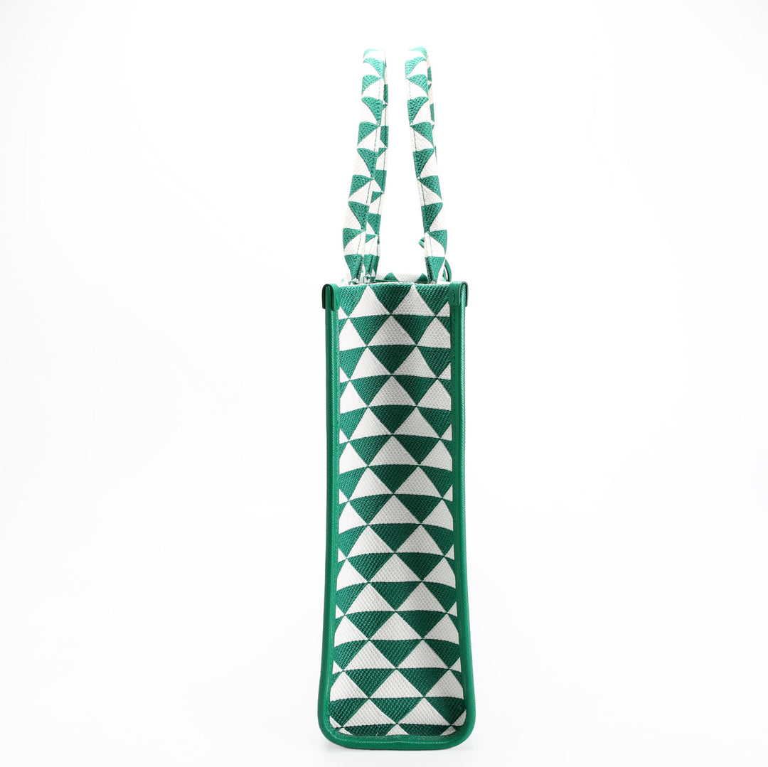 1BA356 Symbole Embroidered Tote Green/White