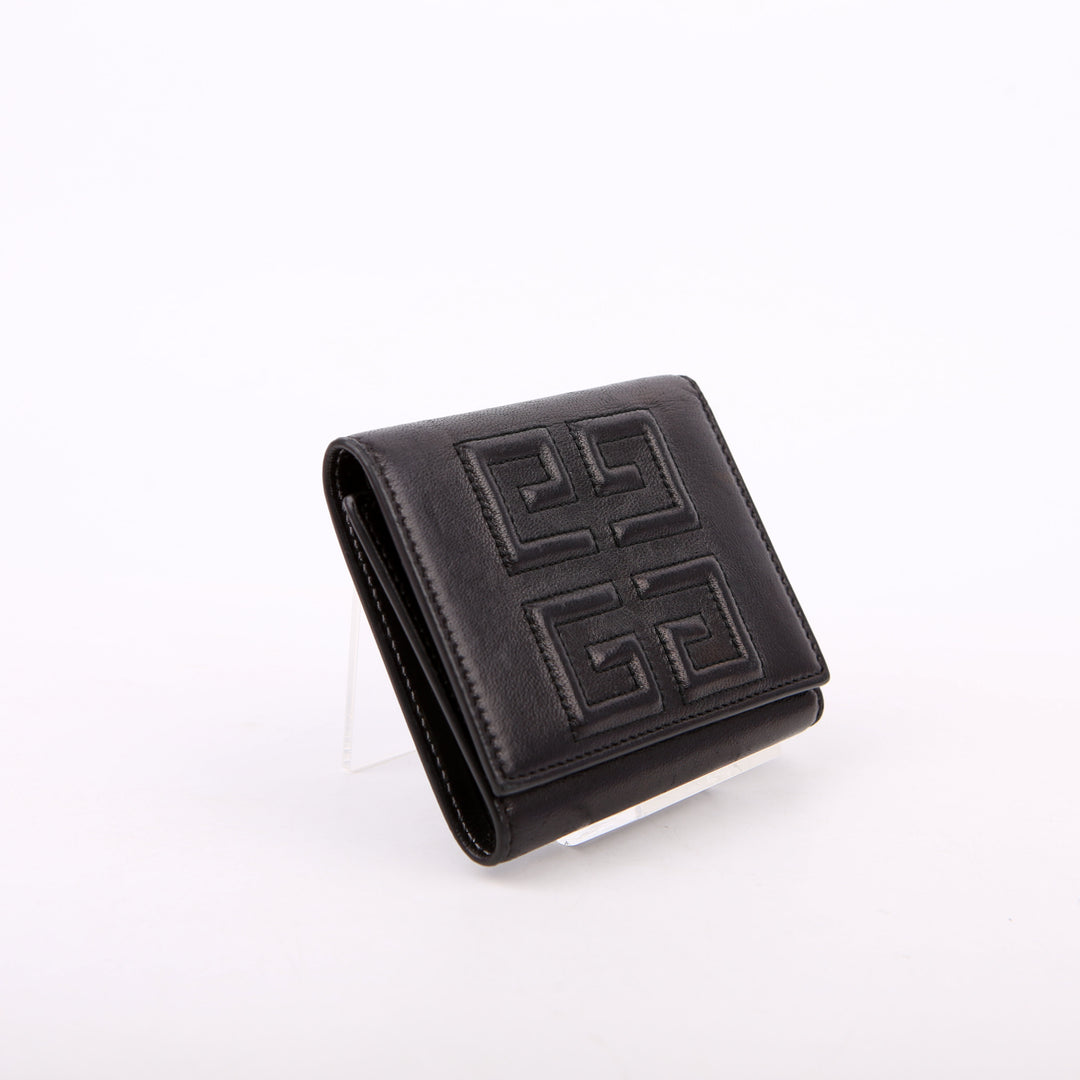 4G Emblem Tri-Fold Wallet Black
