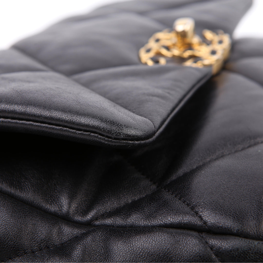 Quilted Goatskin 19 Small Flap RFID Black