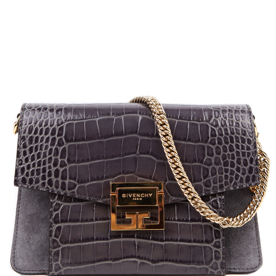 GV3 Small Bag Crocodile Embossed/Suede Gray