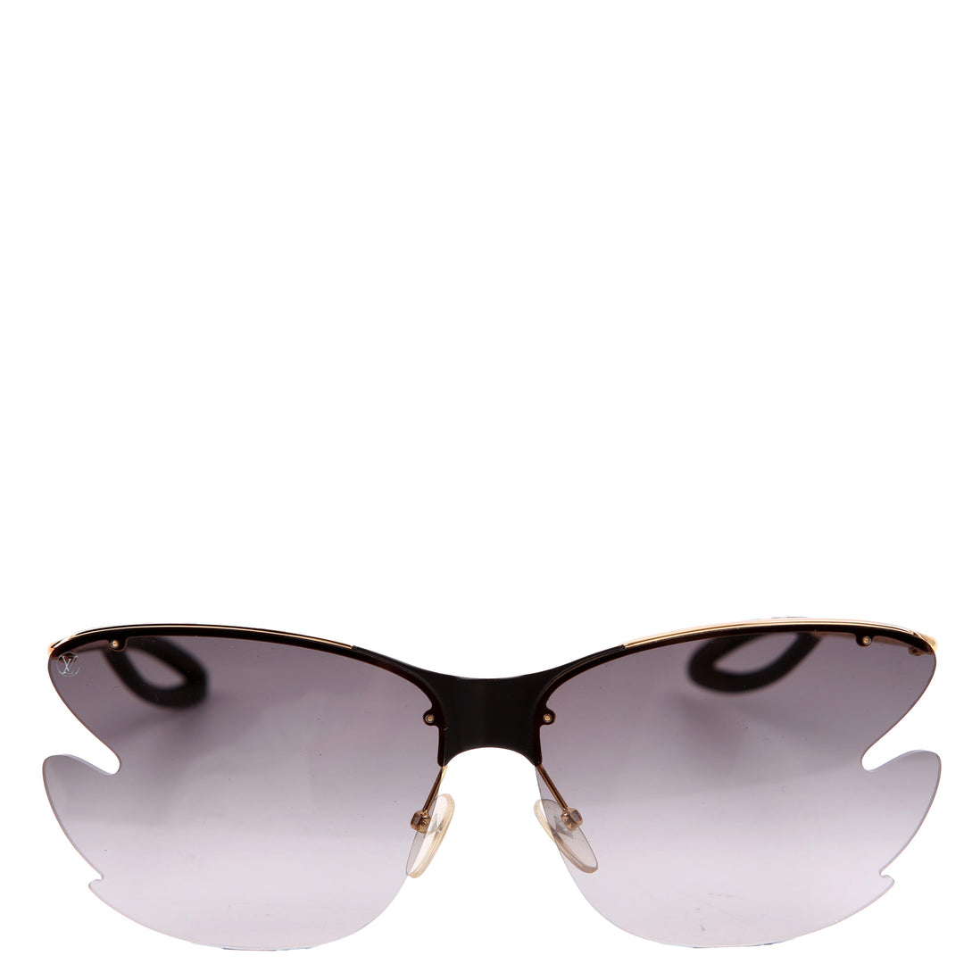 Z1233E Bohemian Vuittony Square Sunglasses Black