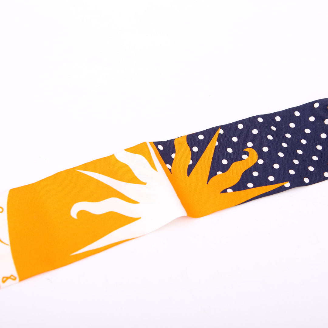 Astrologie A Pois Twilly Silk Scarf Navy/Orange