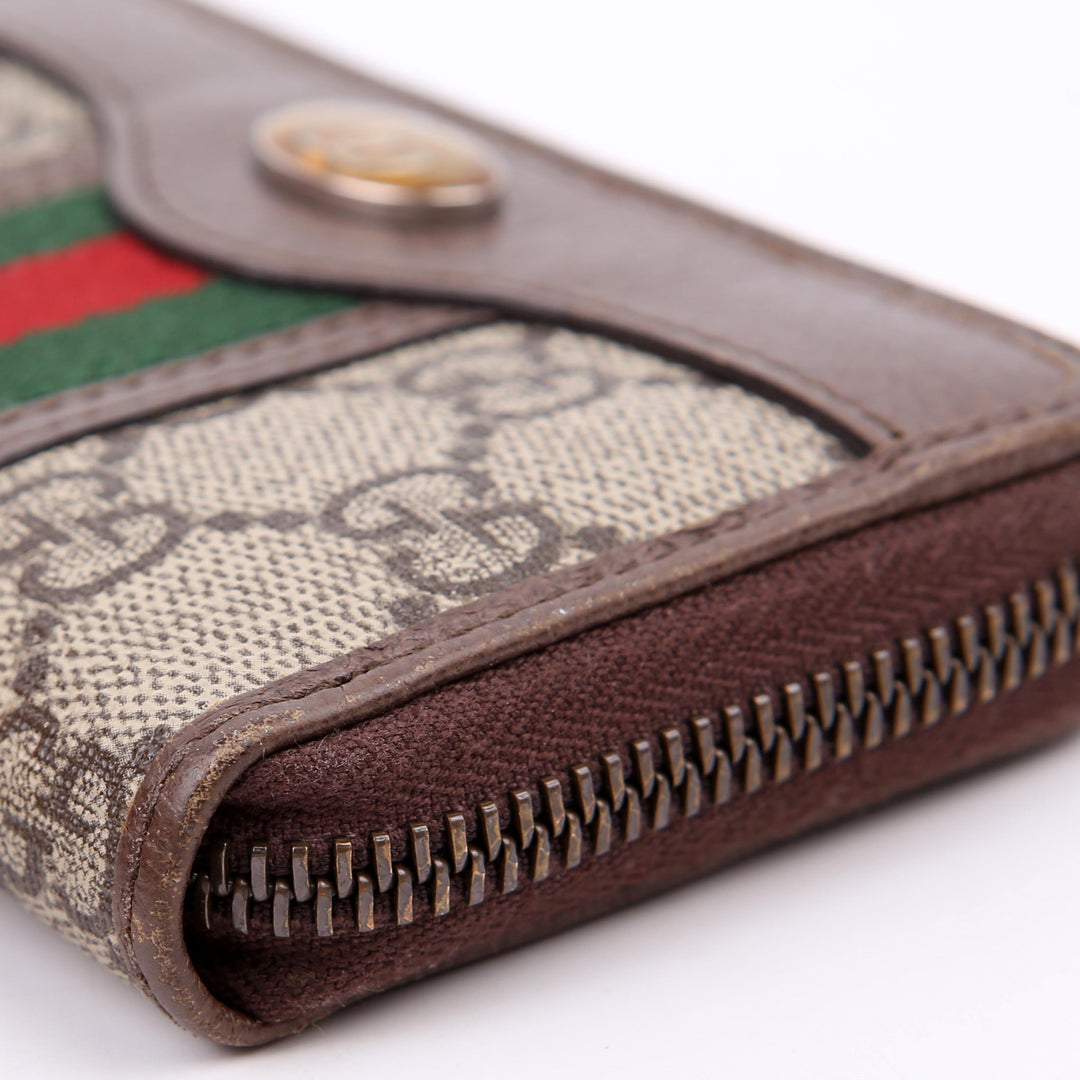 597613 GG Supreme Zip Around Card Case