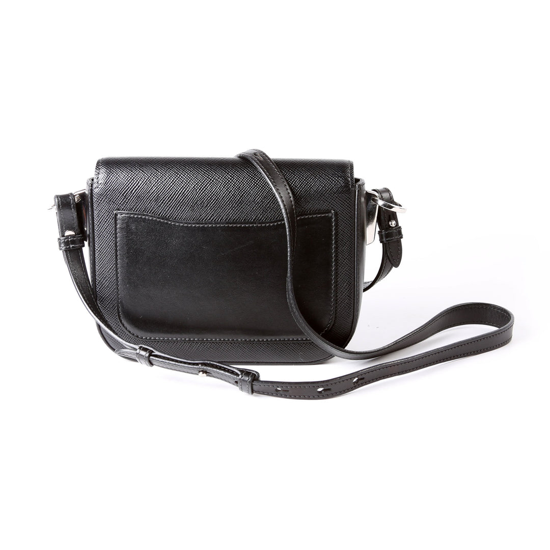 1BD249 Saffiano Flap Bag Black