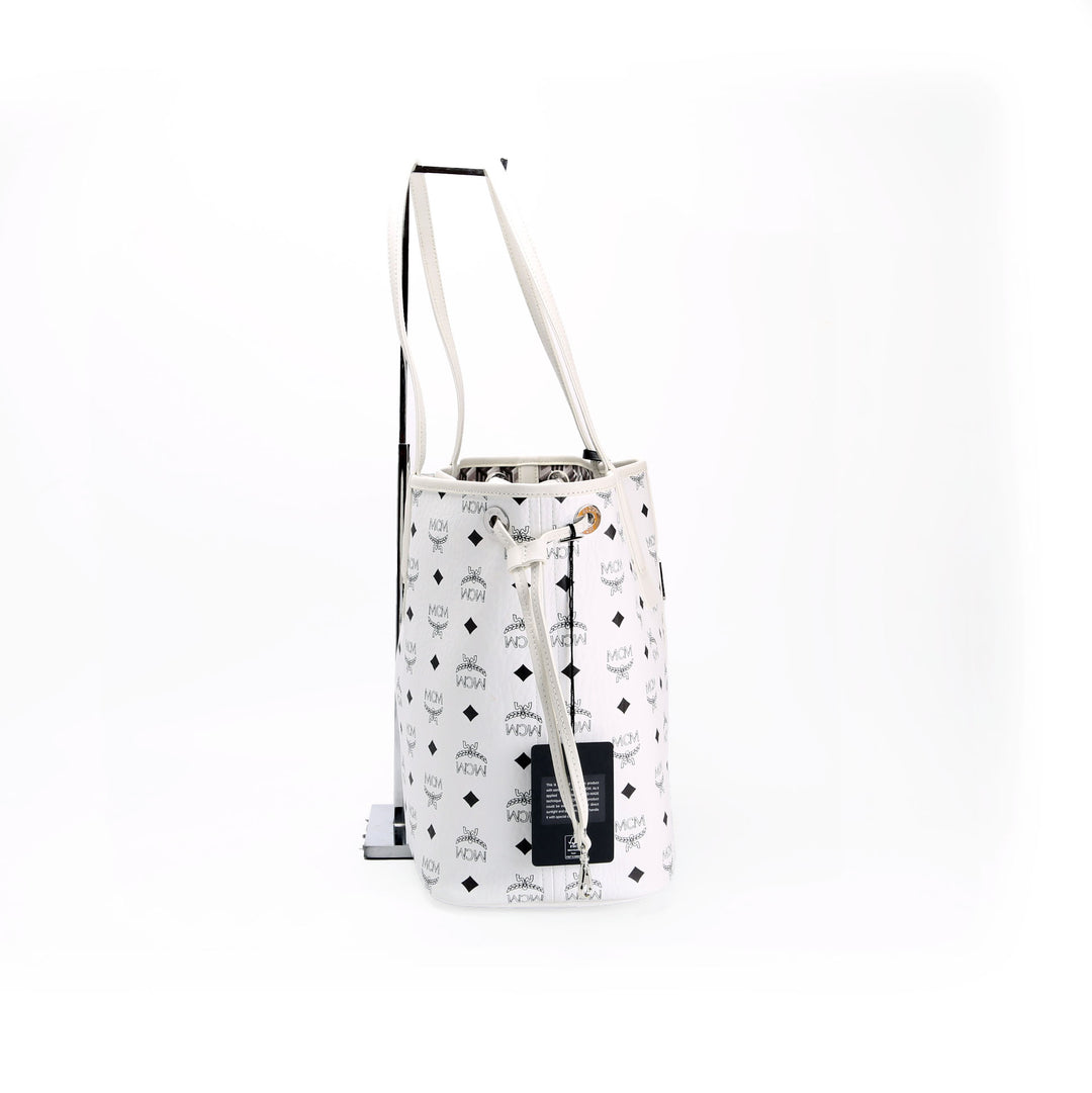 MCM X Snipes Liz Tote Reversible With Pouch Medium White