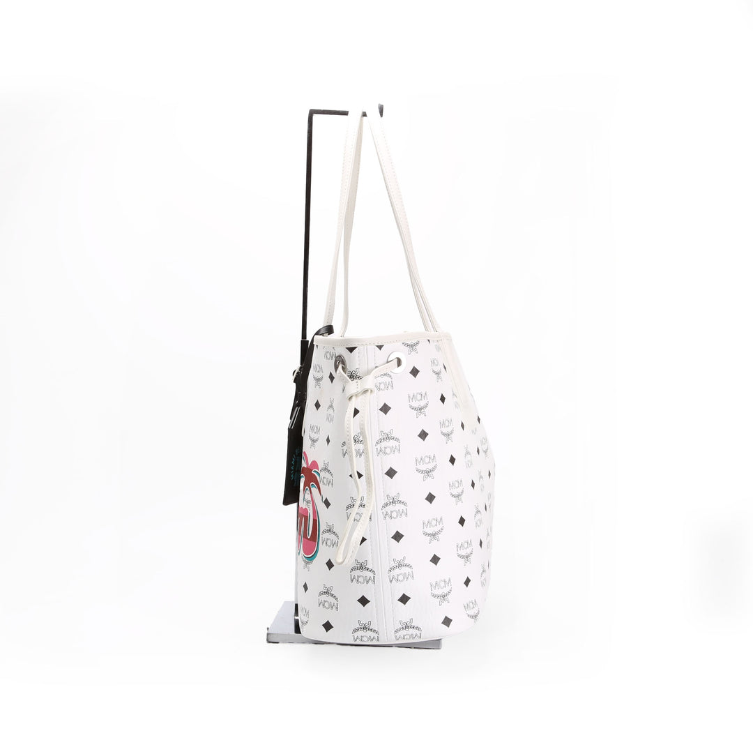 MCM X Snipes Liz Tote Reversible With Pouch Medium White