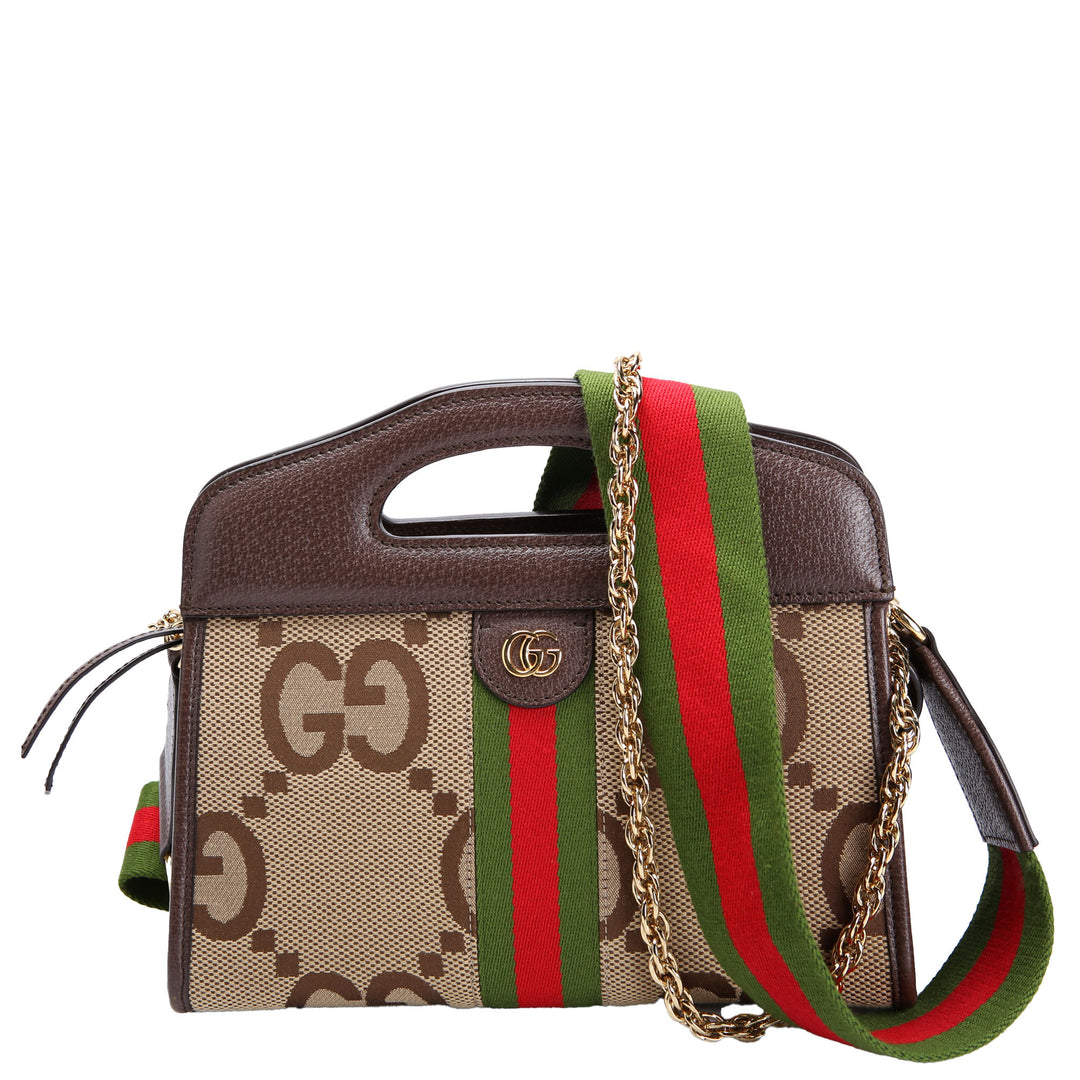 693724 Jumbo GG Small Top Handle Tote Brown