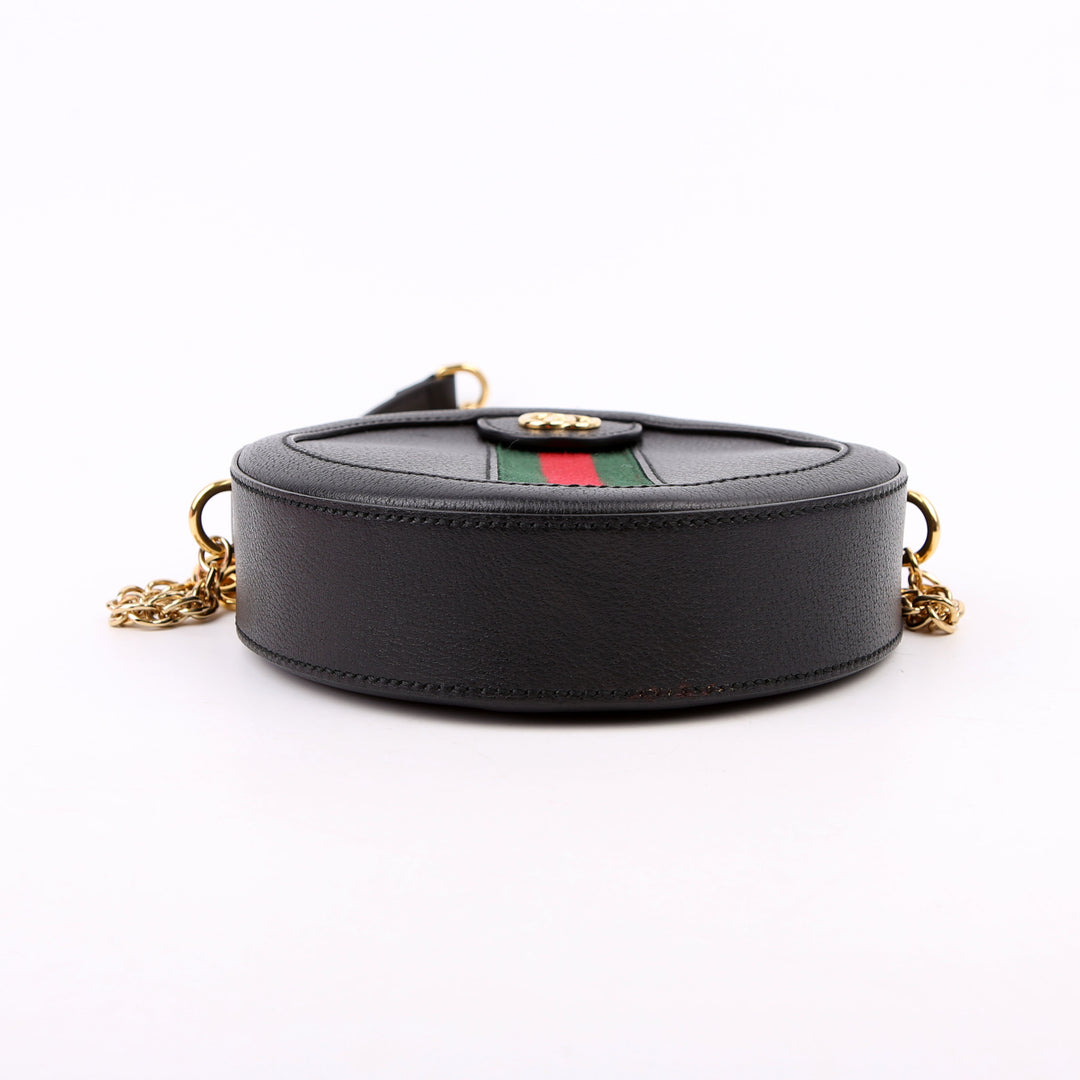 550618 Ophidia GG Supreme Round Small Crossbody Black