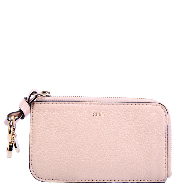 Alphabet Zip Card Holder Beige