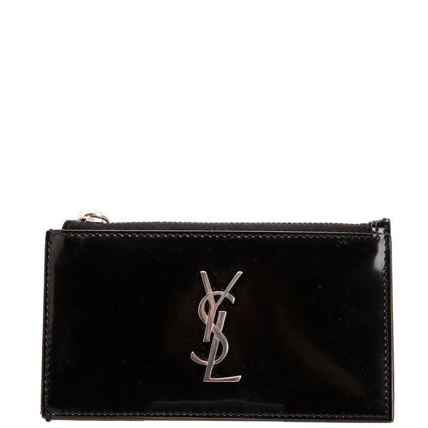 Fragments Zip Card Case Shiny Calfskin 611558 Black