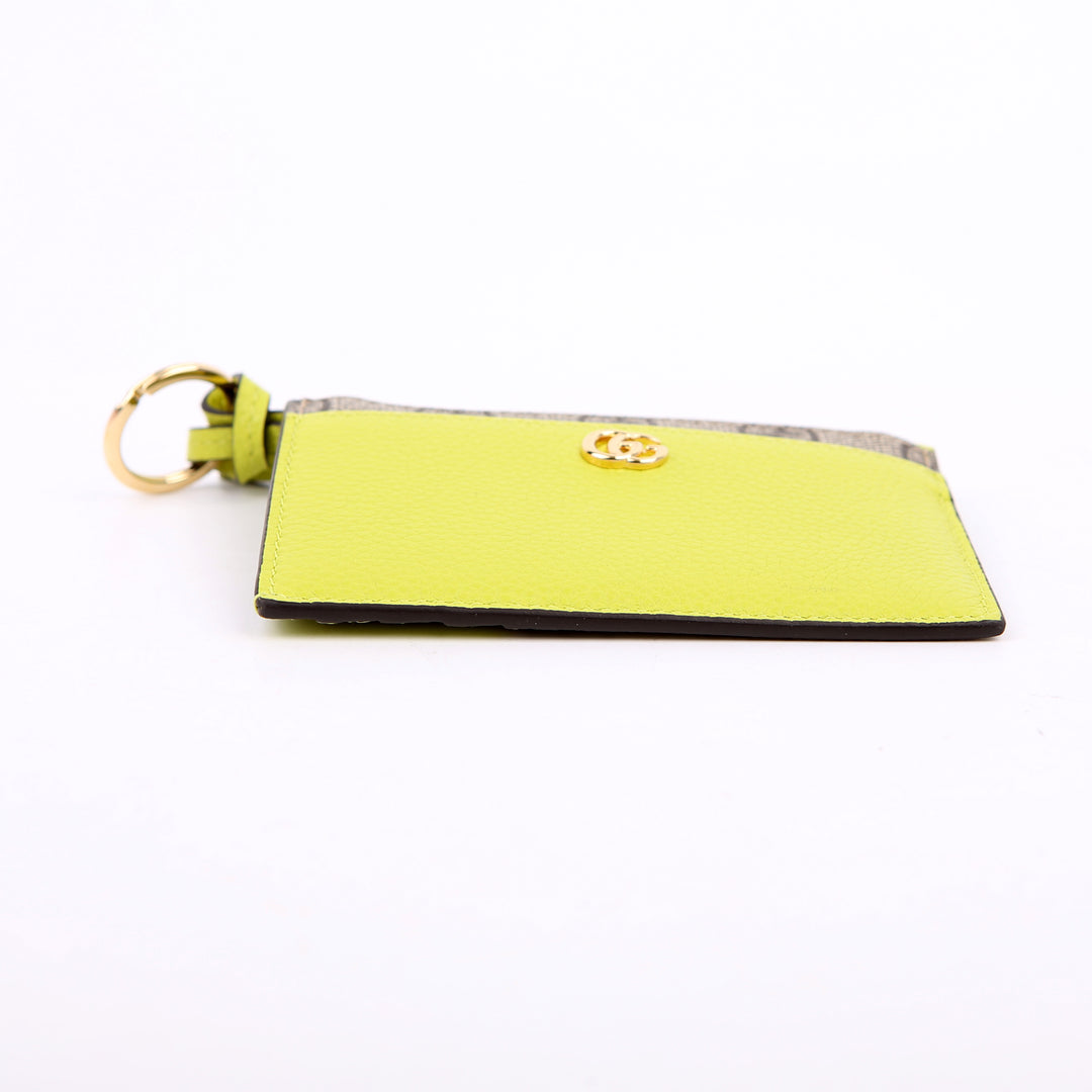 837966 GG Marmont Zip Key Pouch Green