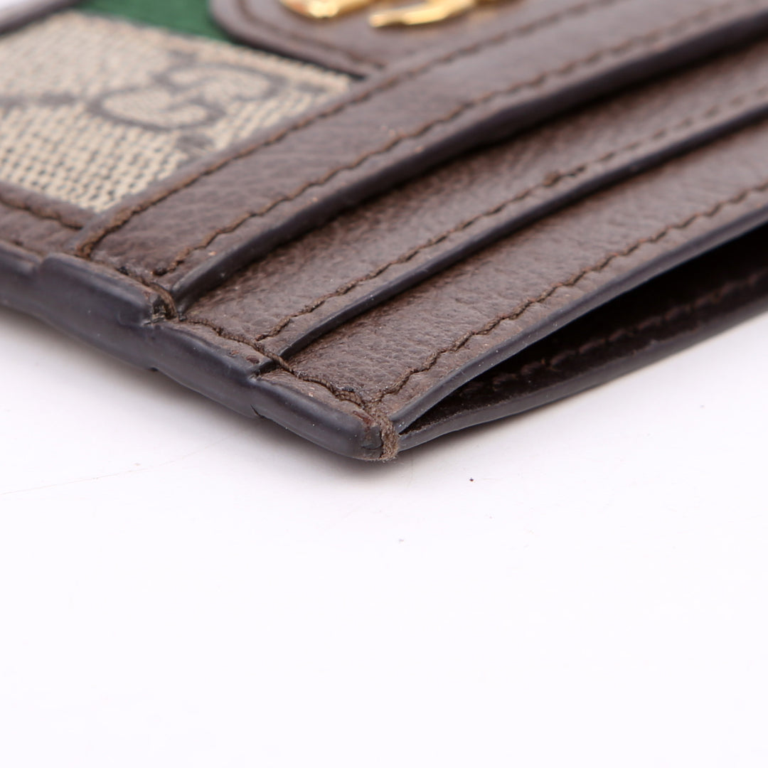 523159 Ophidia GG Card Case Brown