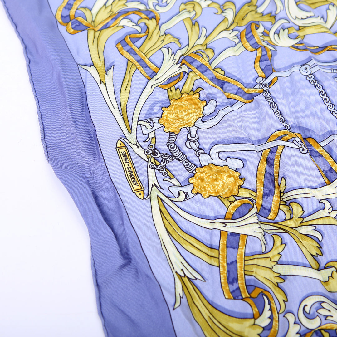 Le Mors A La Conetable Silk Scarf Blue/Green