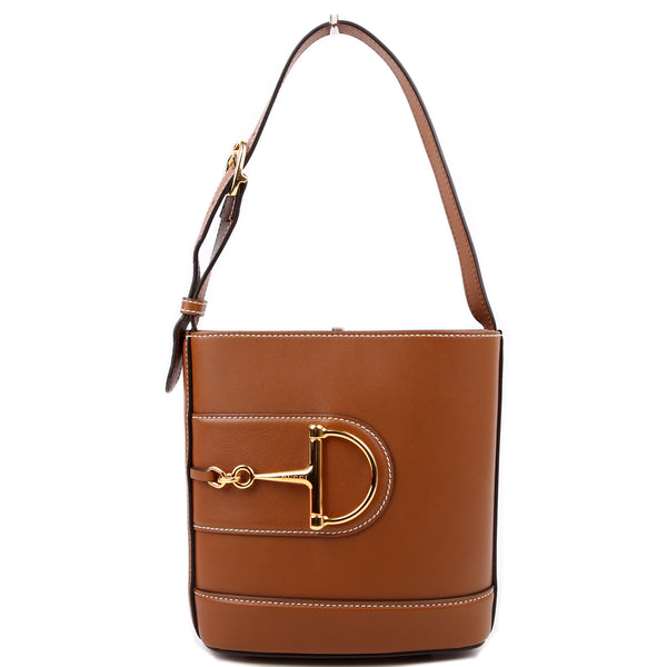 833665 Gucci 73 Bucket Small Leather Brown
