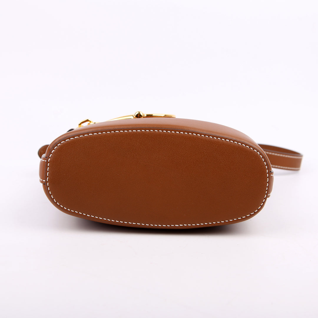 833665 Gucci 73 Bucket Small Leather Brown