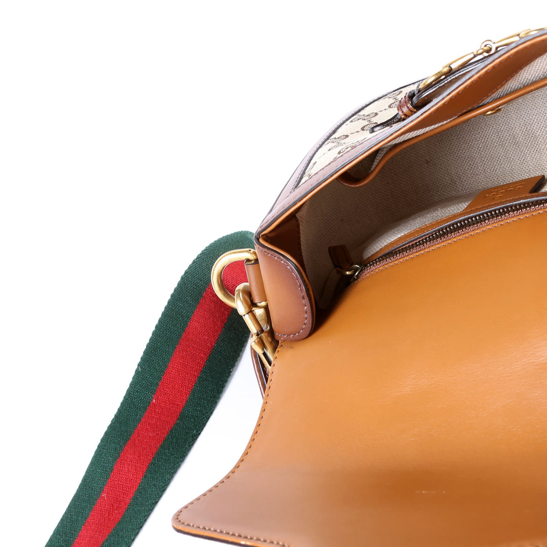 GUCCI レッド スエード バックパック 383848 GG Canvas Lady Web Original Shoulder Bag