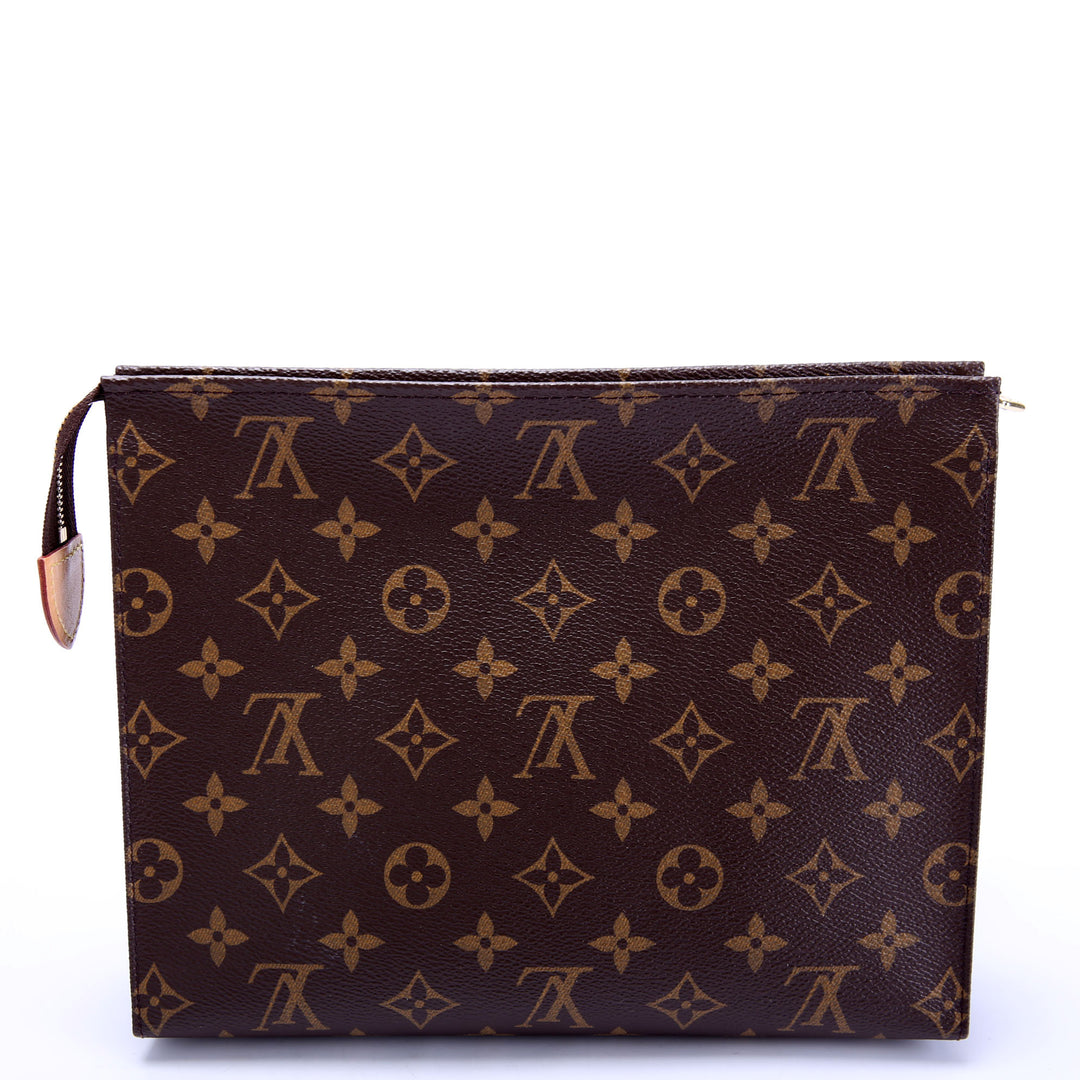 Louis Vuitton ブラウンレザーポーチ Toiletry Pouch 26 Monogram