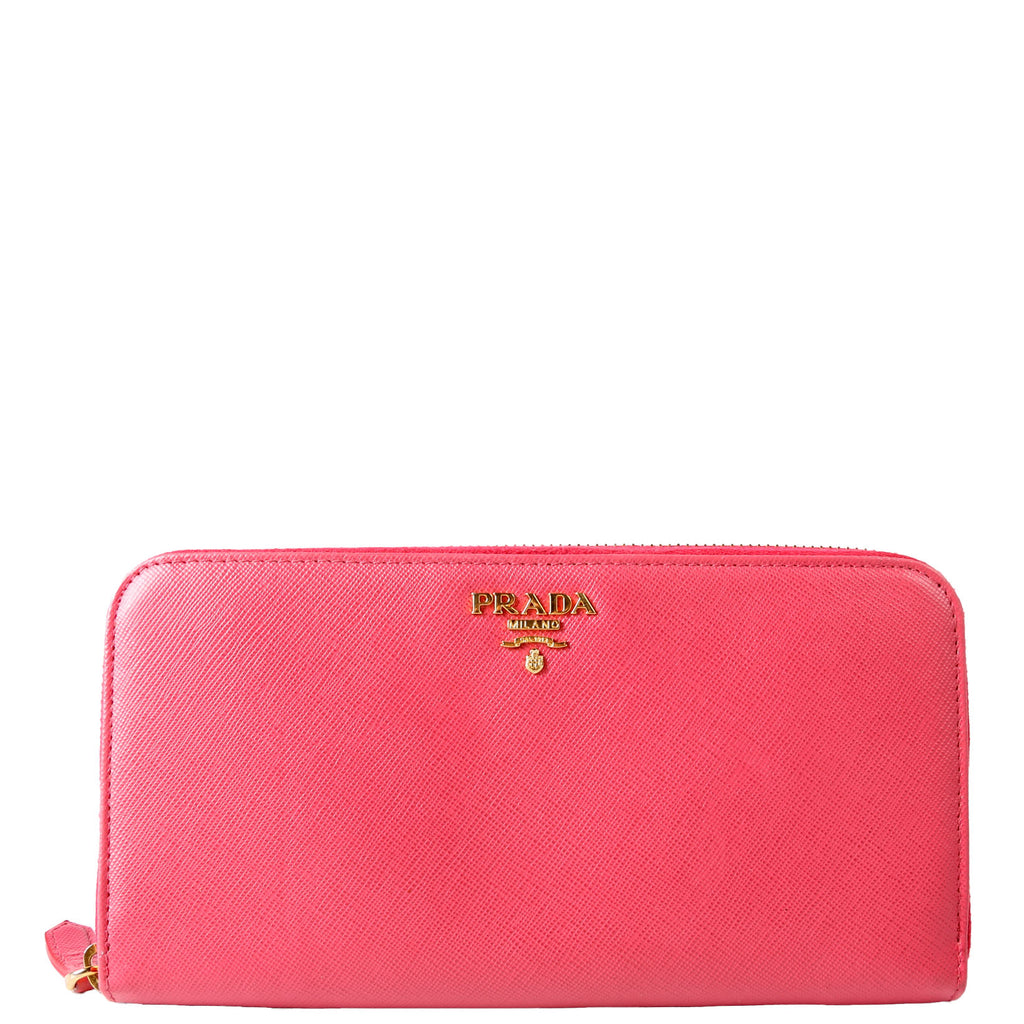Saffiano Zip Around Wallet Pink