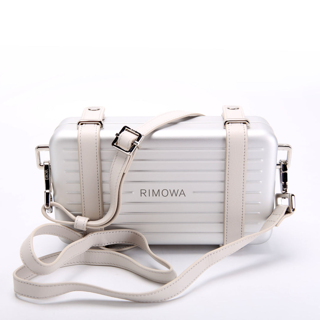 Dior X Rimowa Aluminum Personal Clutch On Strap Silver