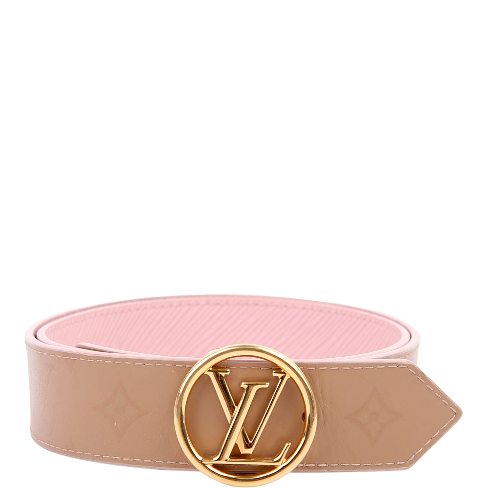 LOUIS VUITTON ベルト ピンク 80/32 Circle LV Epi/Leather Belt Size 80/32 Pink/Tan