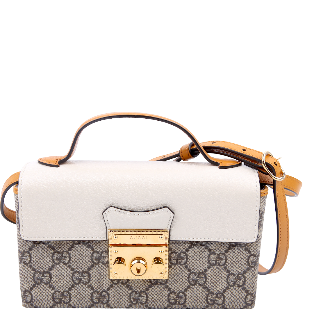652683 Padlock Mini GG Supreme White/Yellow