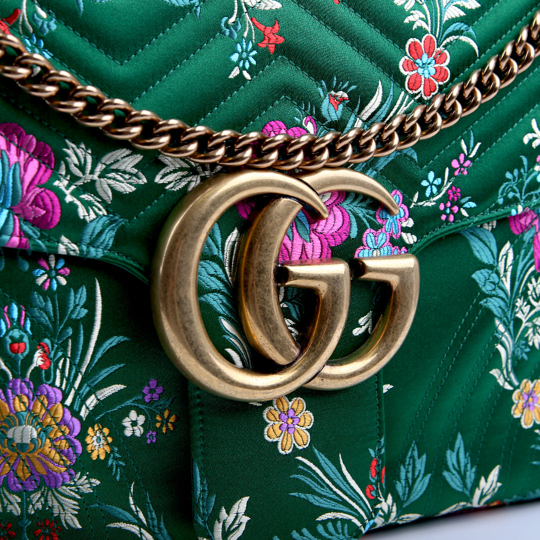 466448 Floral GG Marmont Maxi Green