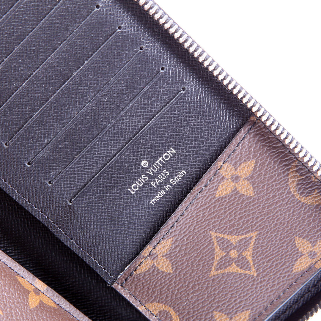 Zippy Vertical Wallet Monogram Macassar Black