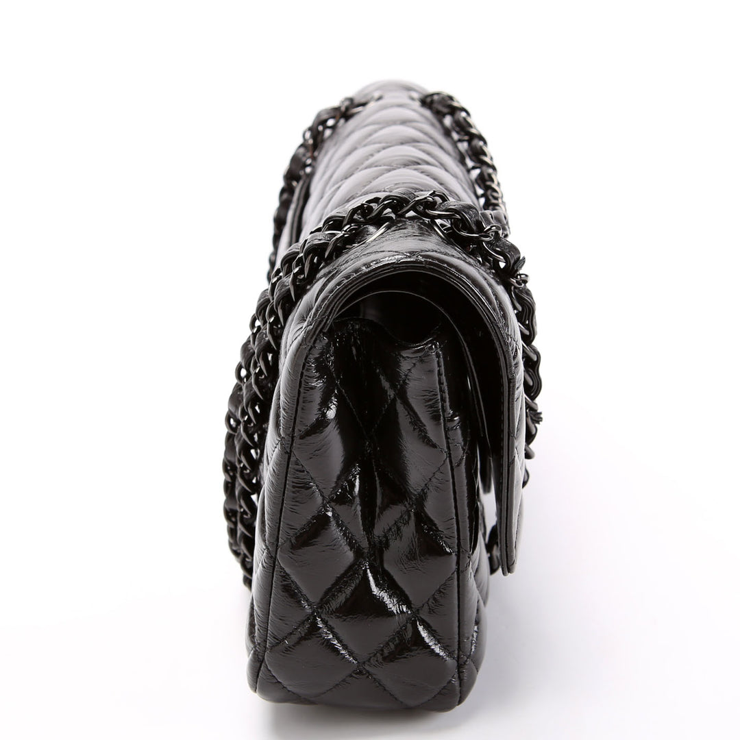 CHANEL ロゴ入りスイムスーツ　ブラック Classic Flap Medium Crumpled Calfskin 29M Black