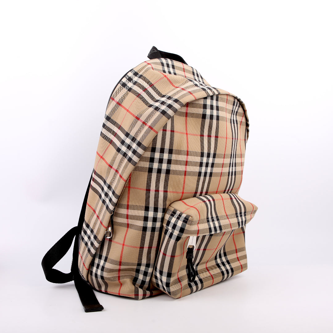 8016106 Archive Check Nylon Backpack