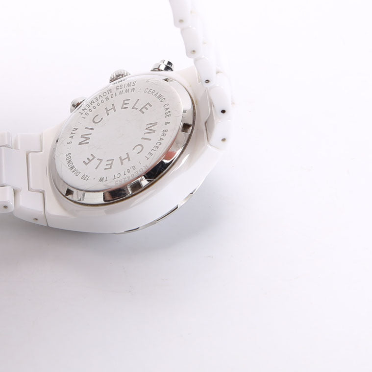 Tahitian Ceramic Chronorgraph With 0.67CW Diamond Watch White/Silver